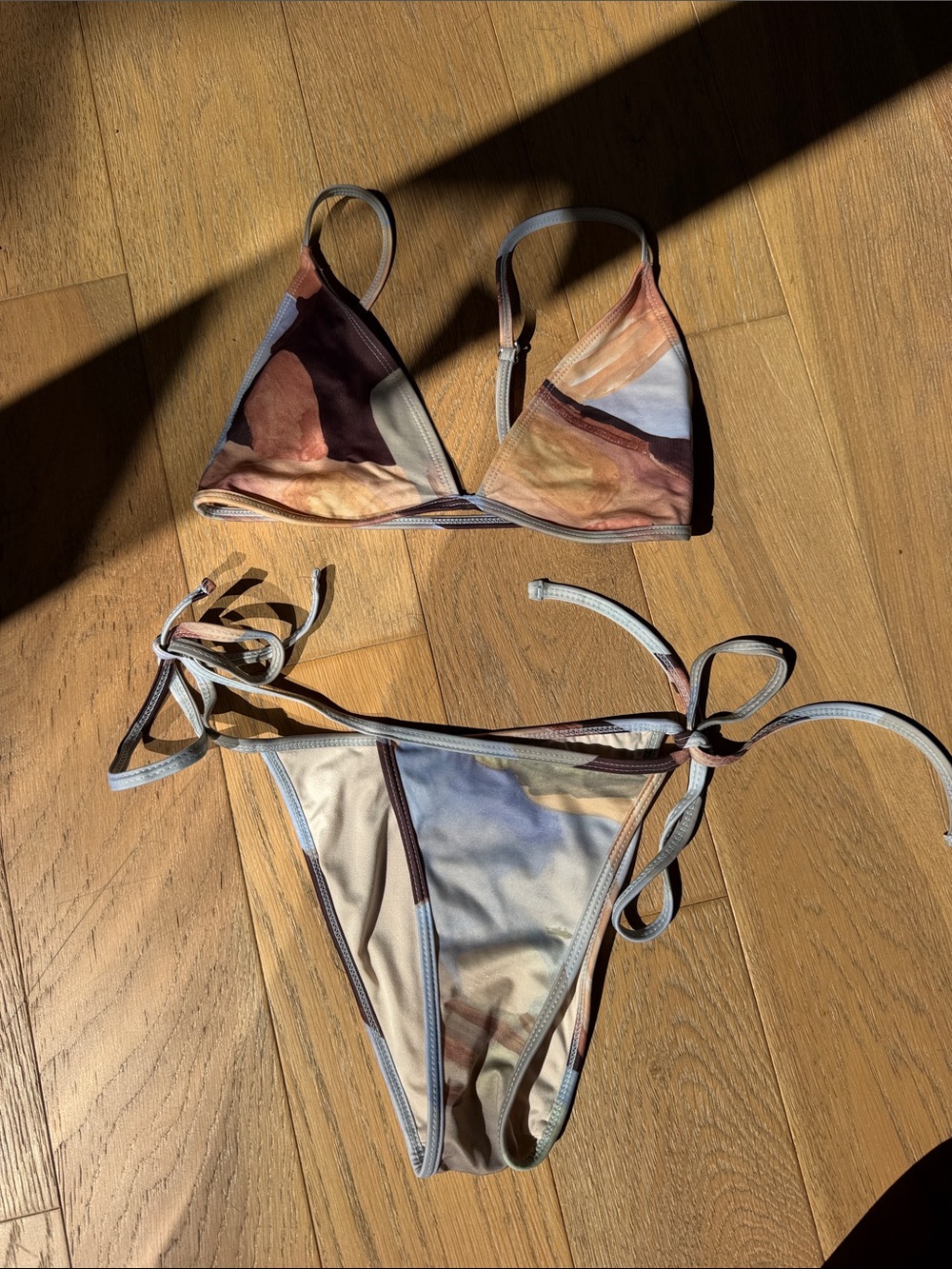 Hakea Voyage Triangle Top and Beam Tie Bottom Bikini Watercolor Mosaic print